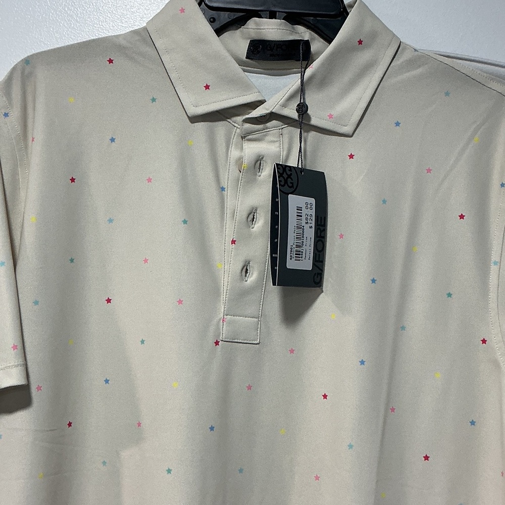 G/Fore Men's Cream Golf Polo Shirt - Picture 2 of 6